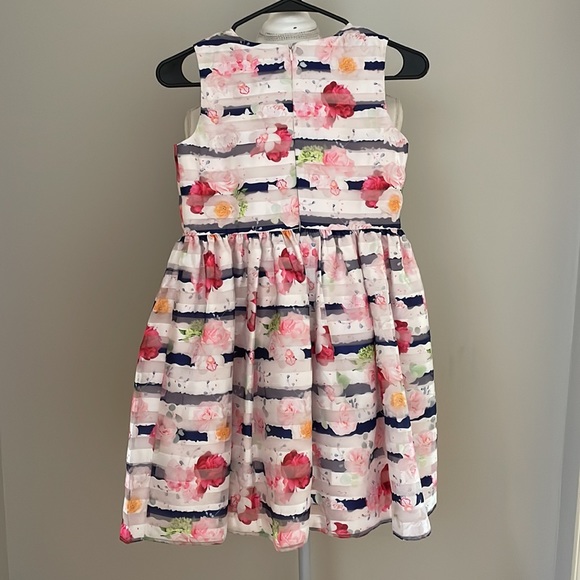 Bonnie Jean Sleeveless Girls Dress Floral with rose on waist, size 12 - Picture 6 of 14